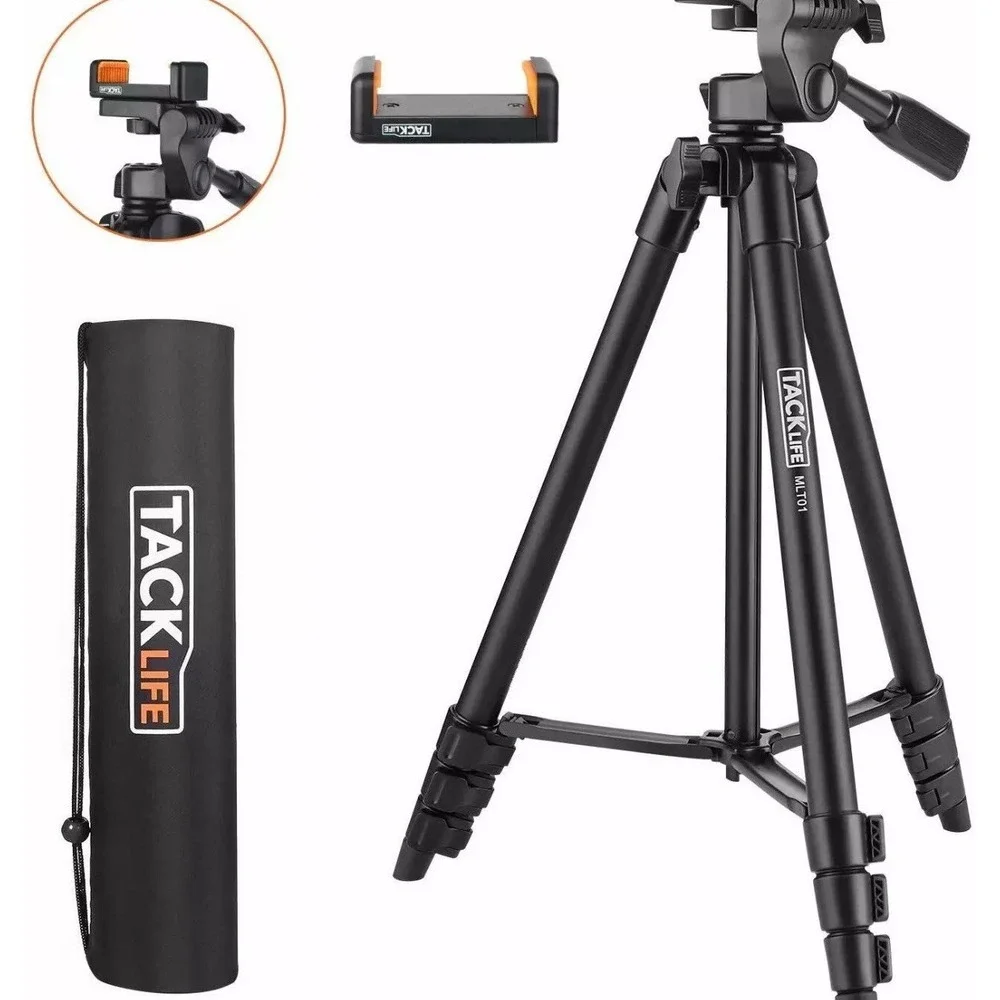 Camera Tripod with Travel Bag, Cell Phone Tripod with Wireless Remote and‎ Phone